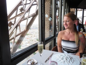 At Jules Vernes Restaurant on the 2nd floor of the Eiffel Tower... AMAZING!
